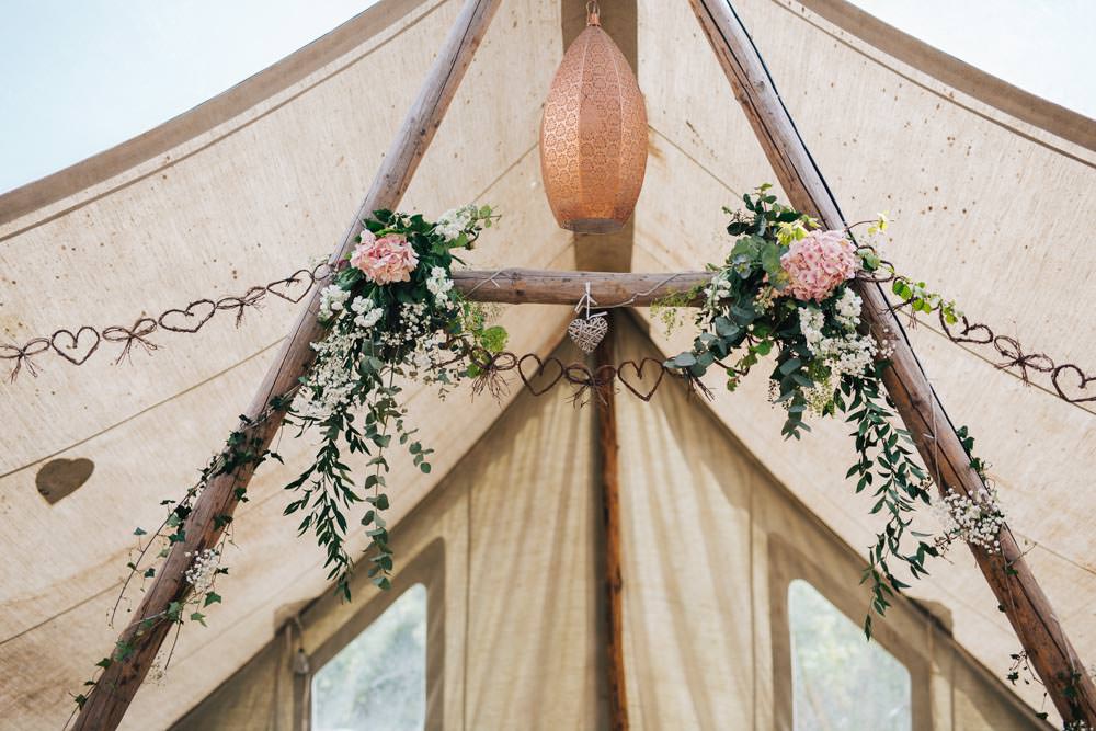 Hanging Suspended Flowers Tipi Pink Peony Greenery Ceridwen Centre Wedding Love Seen Photography