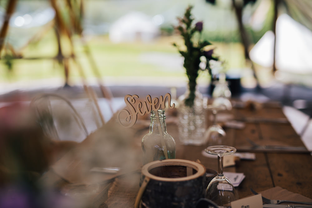 Wood Laser Cut Table Number Ceridwen Centre Wedding Love Seen Photography