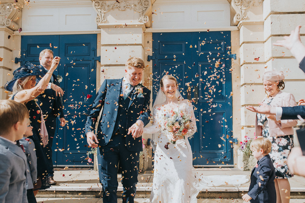 Confetti Throw Countryside Wedding Cotswolds Kate Waters Photography