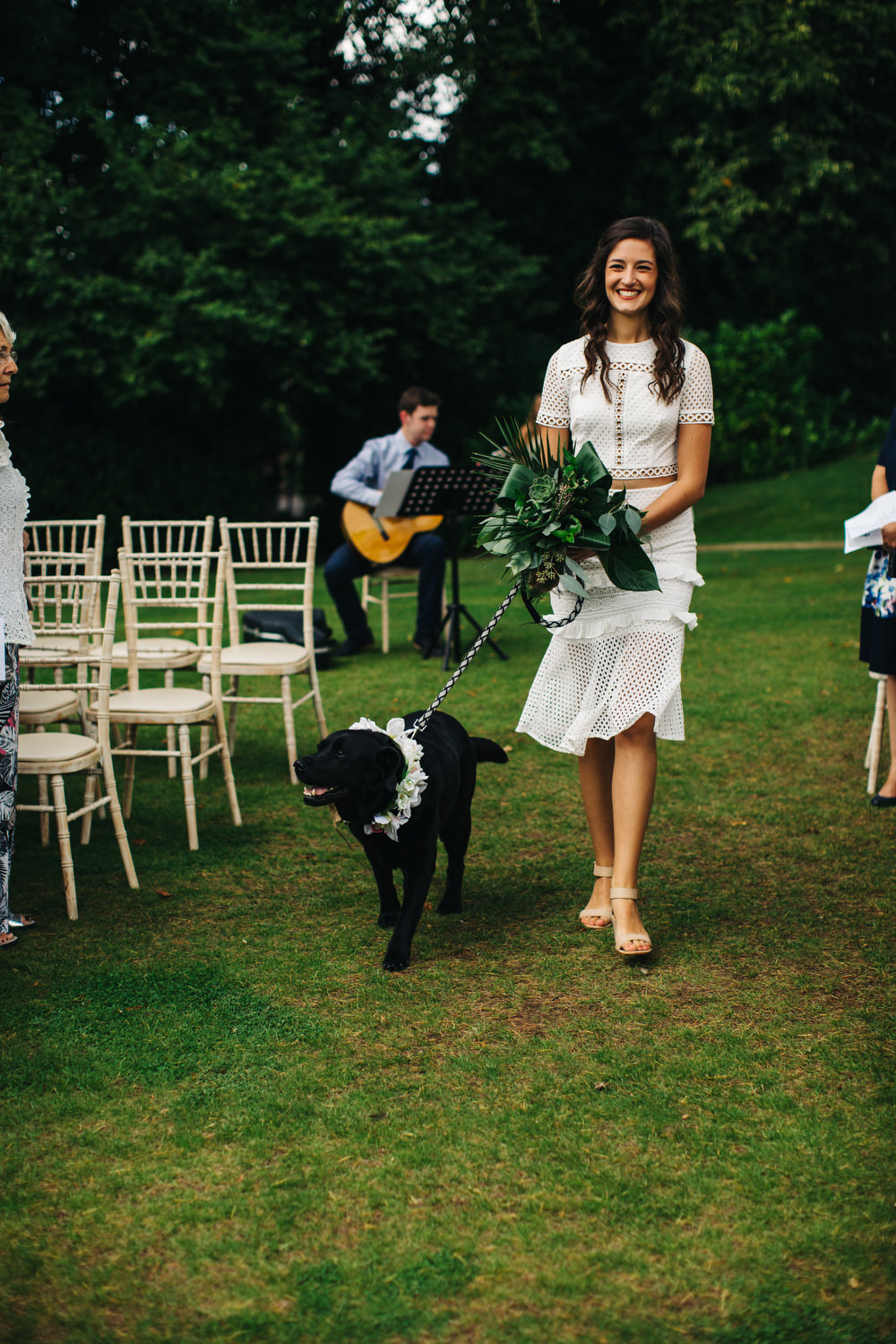 Dog Pet Aisle Ceremony Deer Park Country House Hotel Wedding Richard Skins Photography