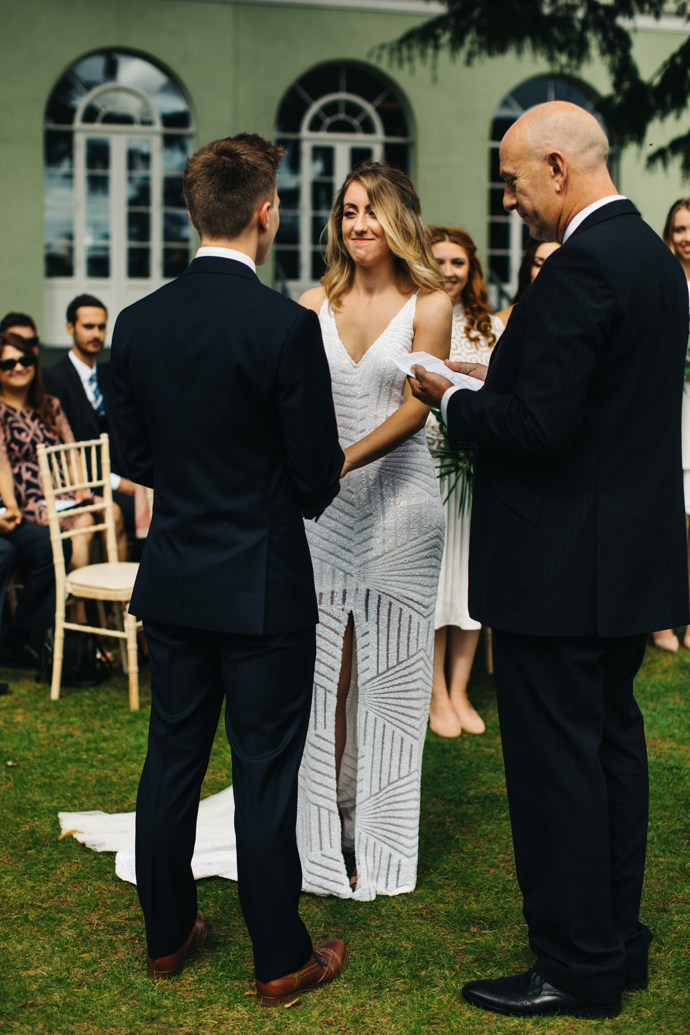 Sequin Dress Bride Bridal Gown Spaghetti Straps Spilt Skirt Deer Park Country House Hotel Wedding Richard Skins Photography