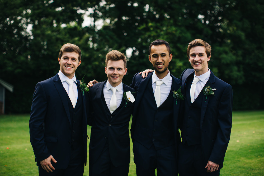 Groom Groomsmen Navy Suits White Ties Deer Park Country House Hotel Wedding Richard Skins Photography