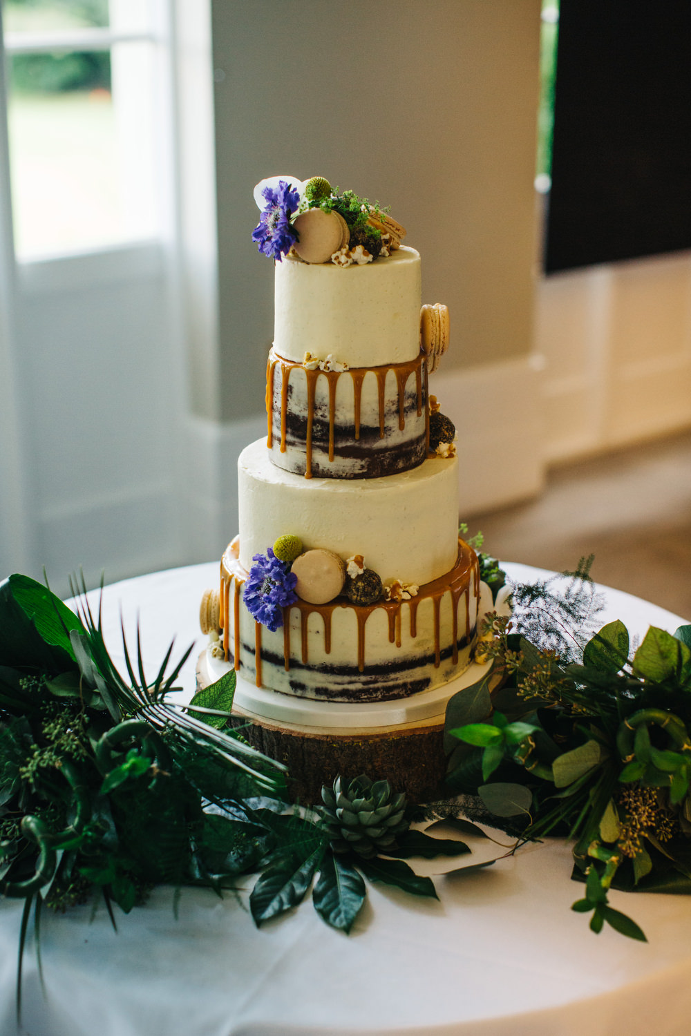 Buttercream Cake Drip Macaron Popcorn Flowers Chocolate Tropical Deer Park Country House Hotel Wedding Richard Skins Photography