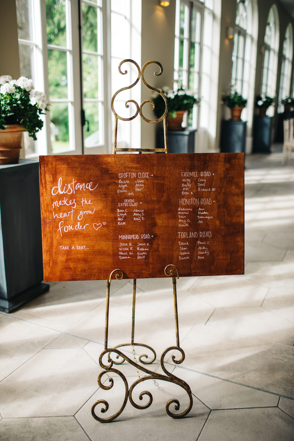 Rustic Wooden Sign Seating Plan Table Chart Calligraphy Deer Park Country House Hotel Wedding Richard Skins Photography