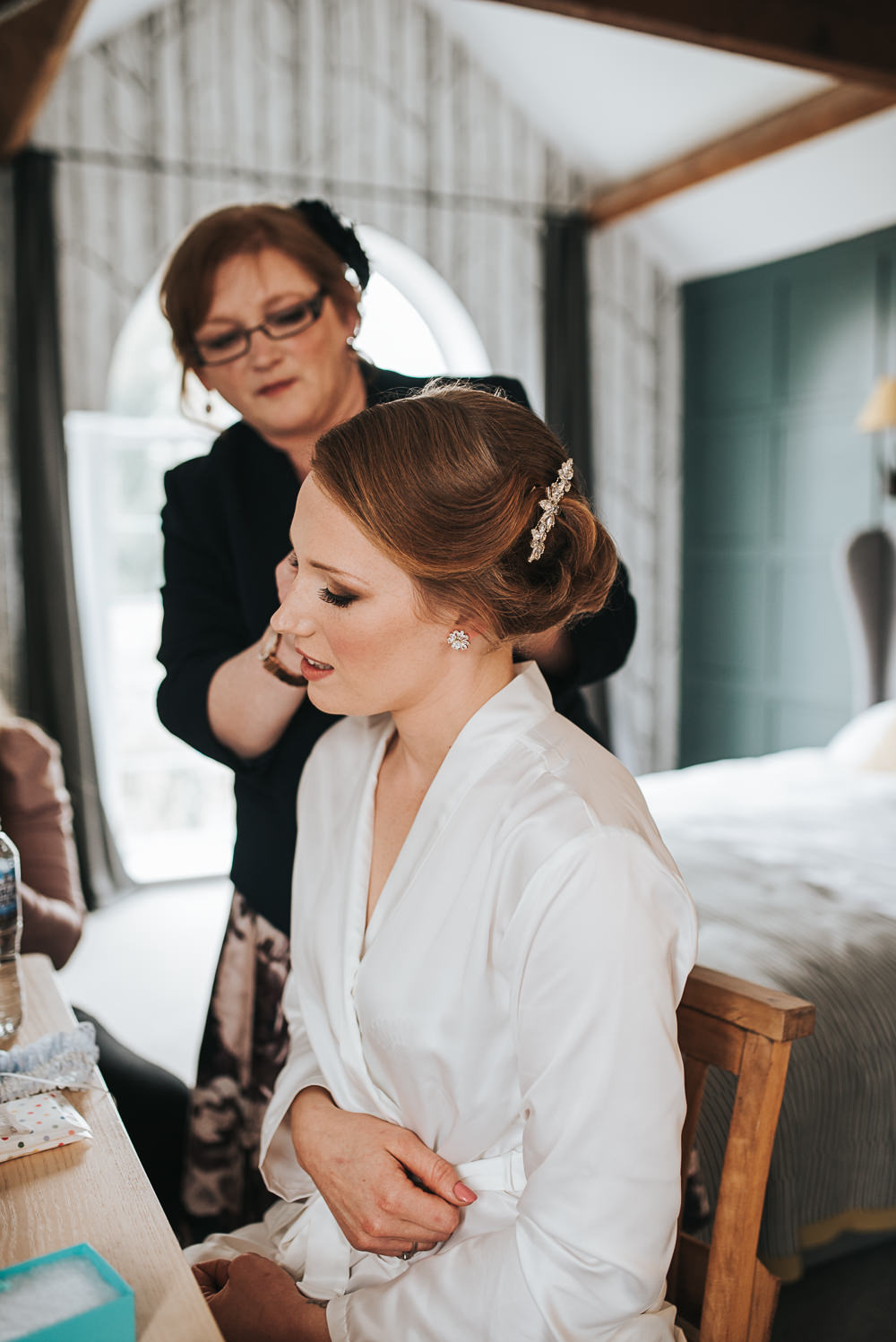Hair Make Up Bride Bridal Up Do Style Folly Farmhouse Mackworth Wedding Pear&Bear Photography