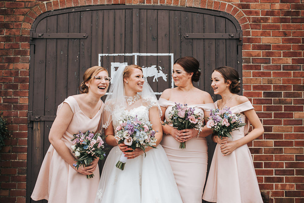Pale Pink Prom Dresses Bridesmaids Folly Farmhouse Mackworth Wedding Pear&Bear Photography