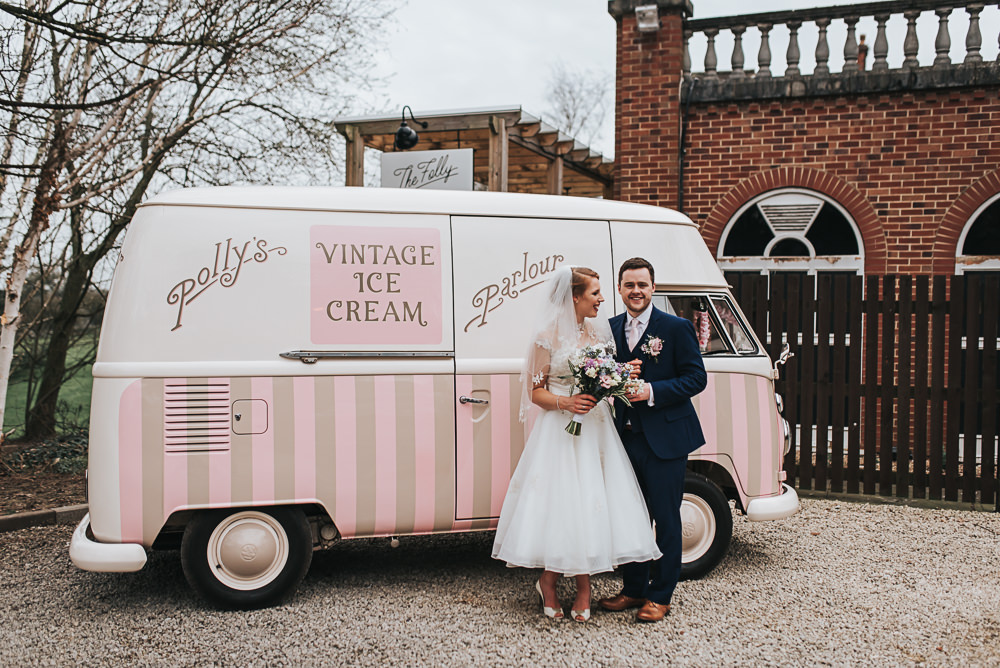Ice Cream Van Truck Pink Folly Farmhouse Mackworth Wedding Pear&Bear Photography