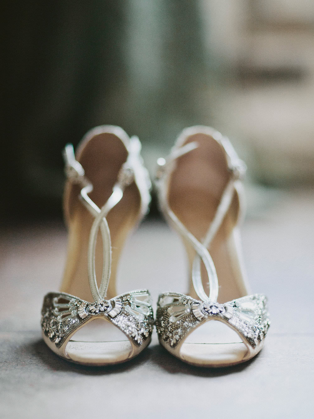 Bride Bridal 1930s T Bar Shoes Sandals Emmy London Glamorous Vintage Eggington House Wedding Ideas David Jenkins Photography
