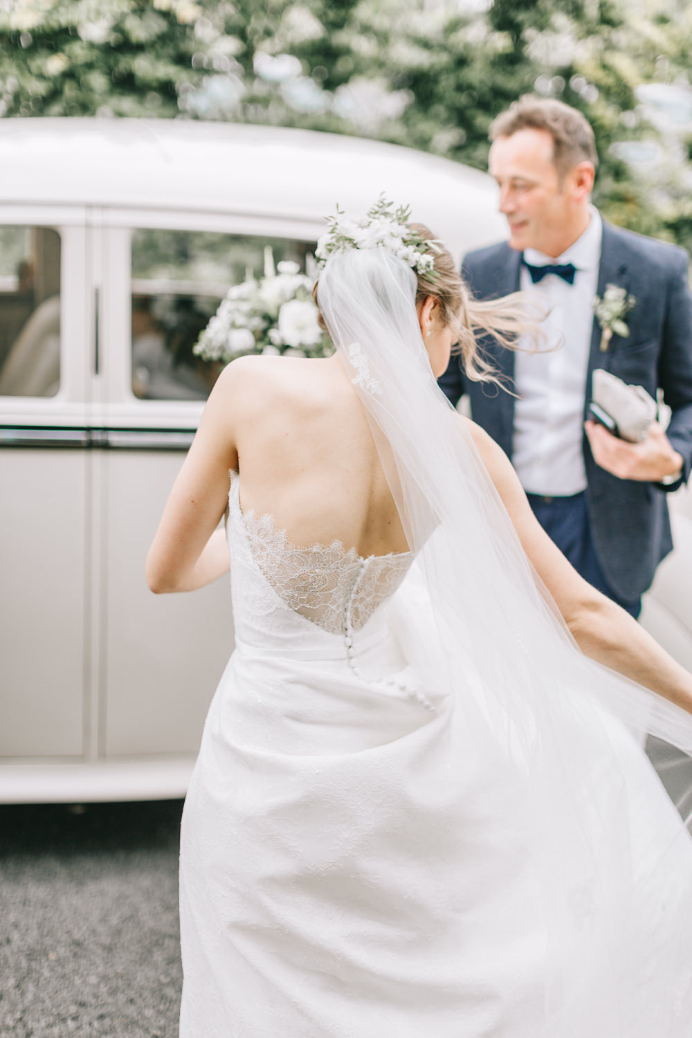 Bride Bridal Dress Gown Lace Strapless A Line Skirt Buttons Back Veil Healey Barn Wedding Amy Lou Photography