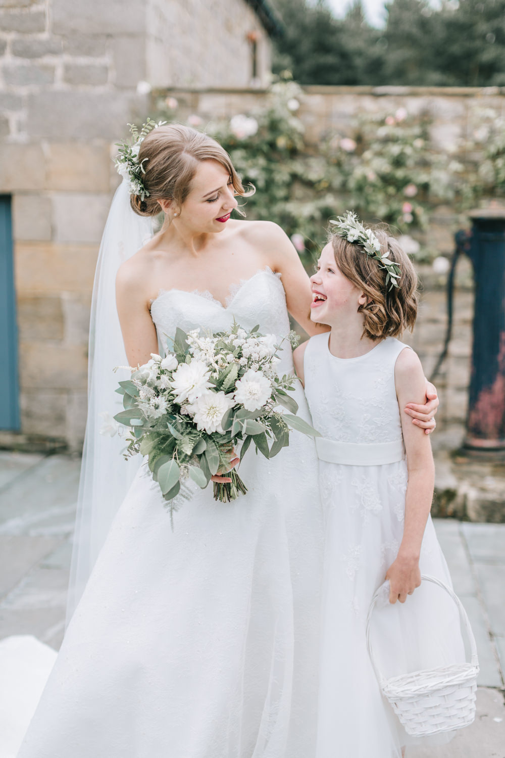 Bride Bridal Dress Gown Lace Strapless A Line Skirt Flower Girl Healey Barn Wedding Amy Lou Photography