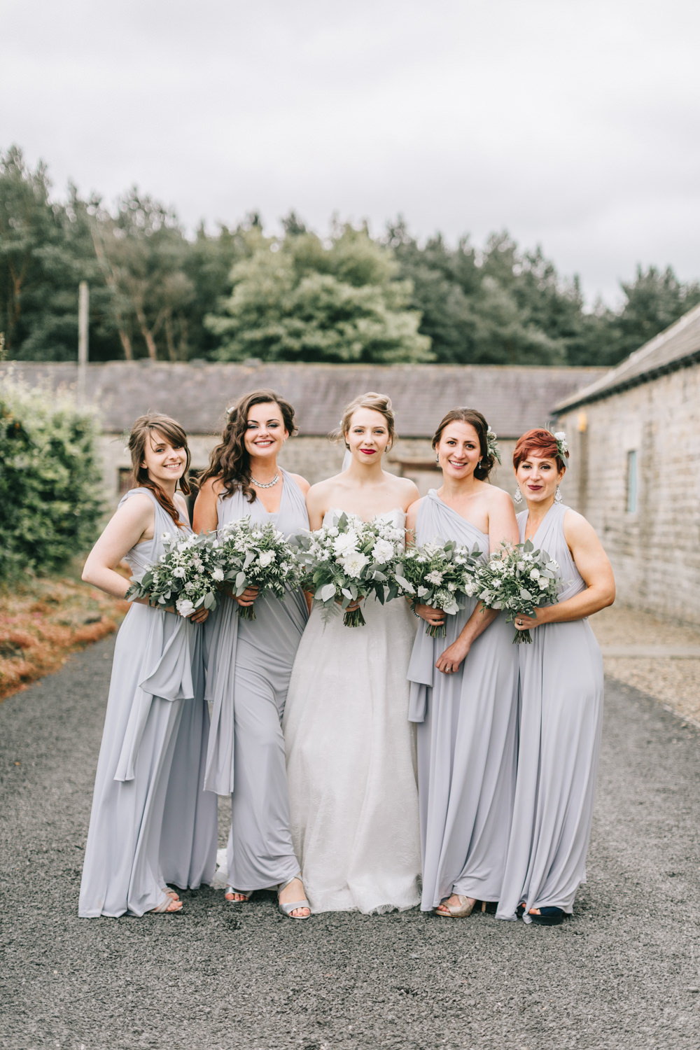 Pale Grey Lilac Multiway Long Bridesmaid Dresses Maxi Healey Barn Wedding Amy Lou Photography