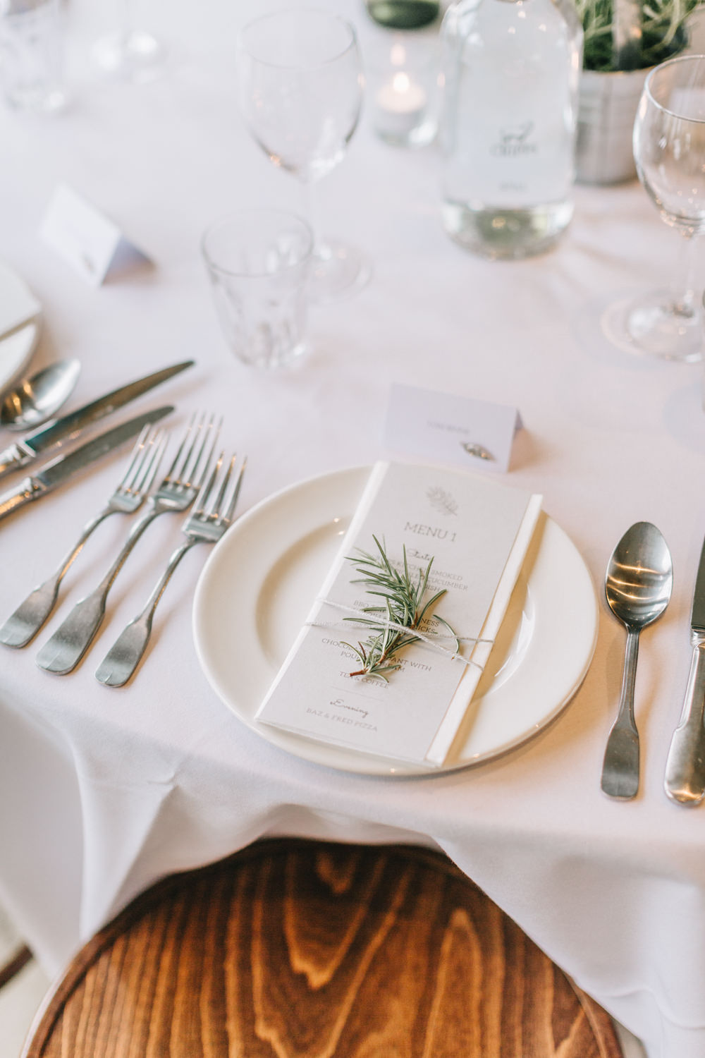 Rosemary Place Setting Menu Stationery Healey Barn Wedding Amy Lou Photography