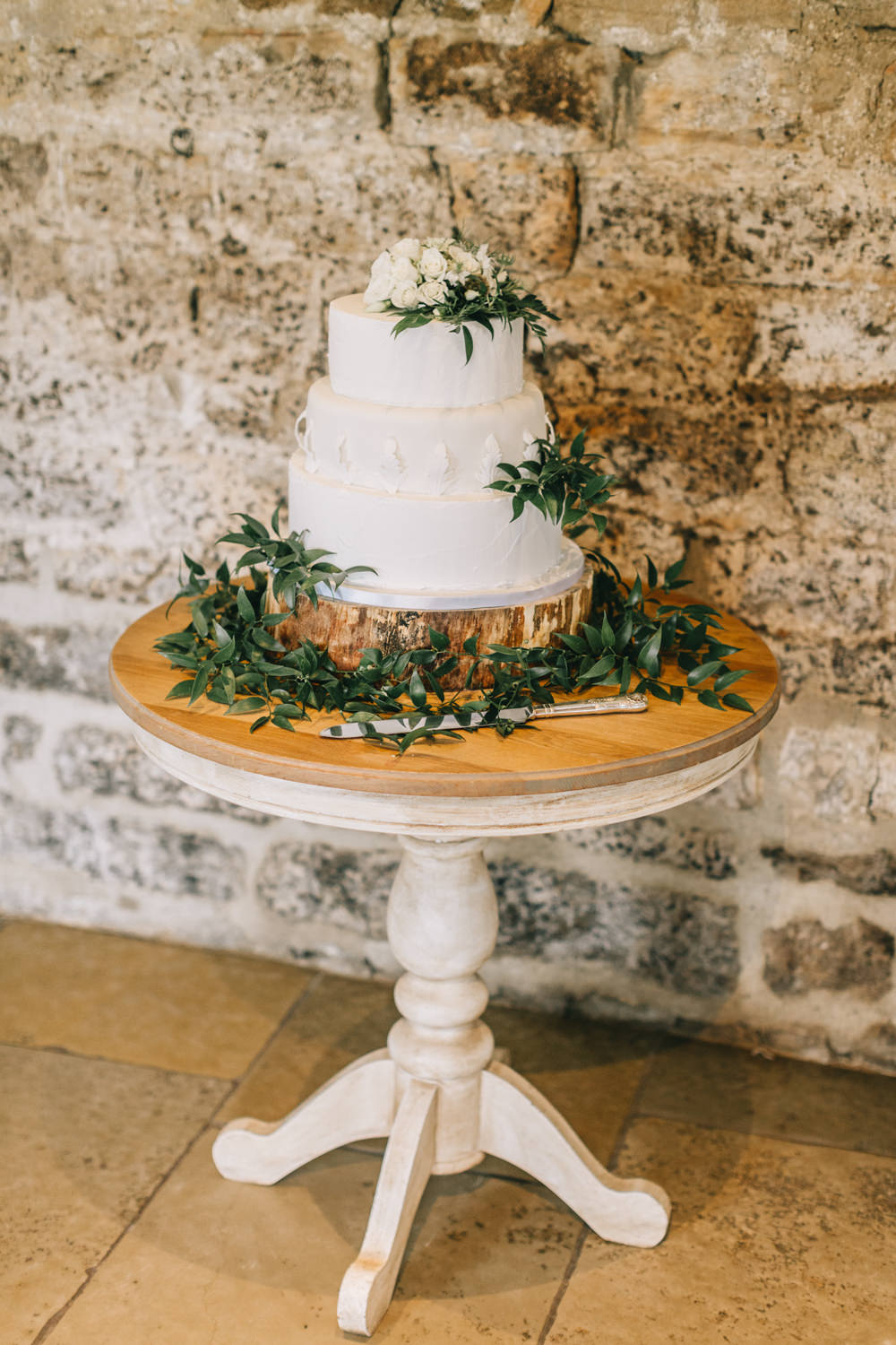 Cake Table White Rustic Greenery Healey Barn Wedding Amy Lou Photography