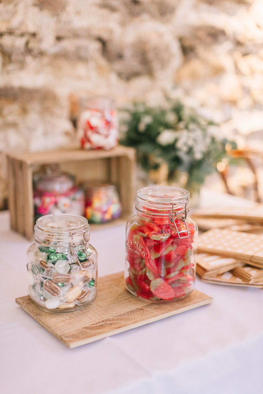 Sweets Sweetie Jars Table Healey Barn Wedding Amy Lou Photography