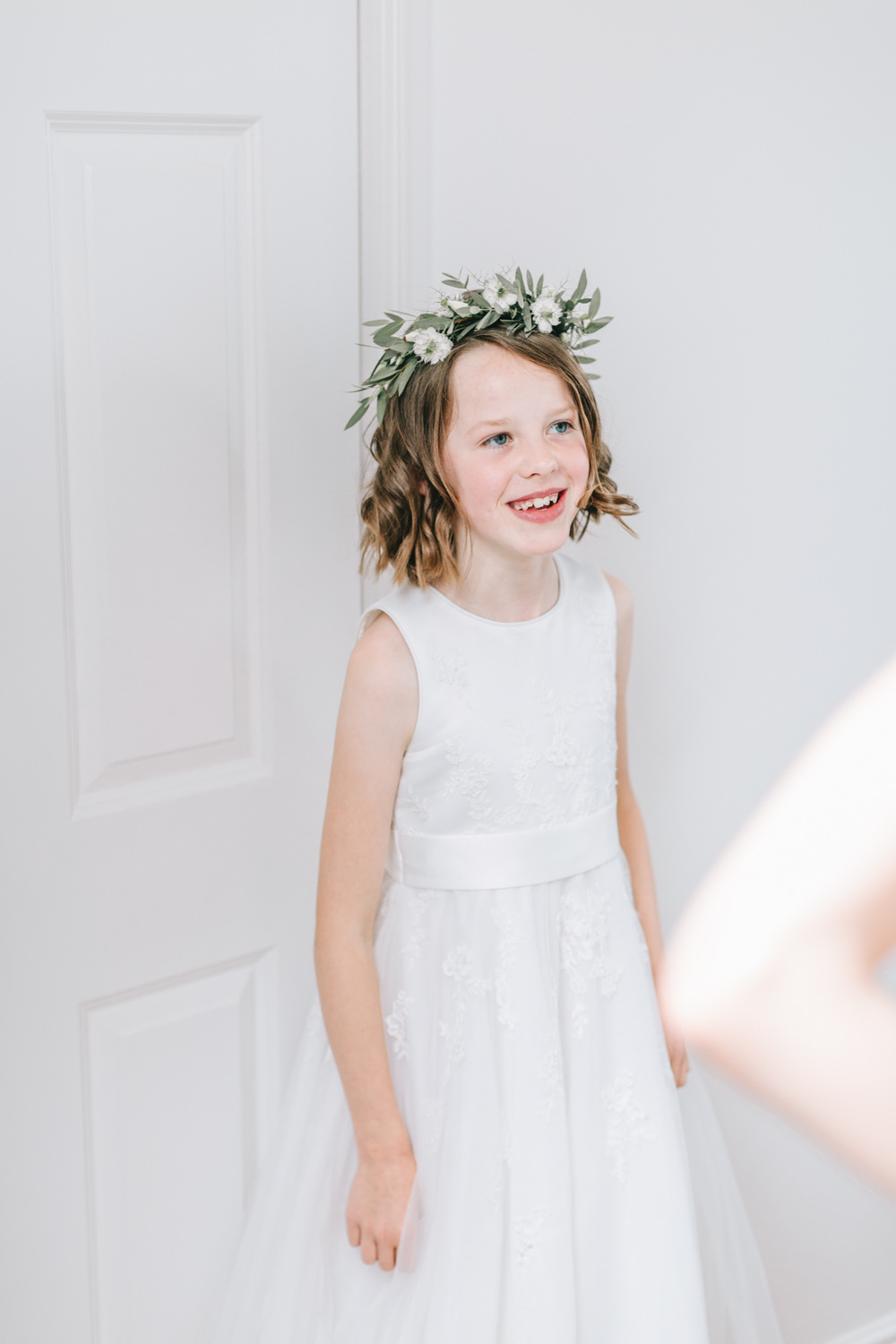 Flower Girl Dress Crown Healey Barn Wedding Amy Lou Photography