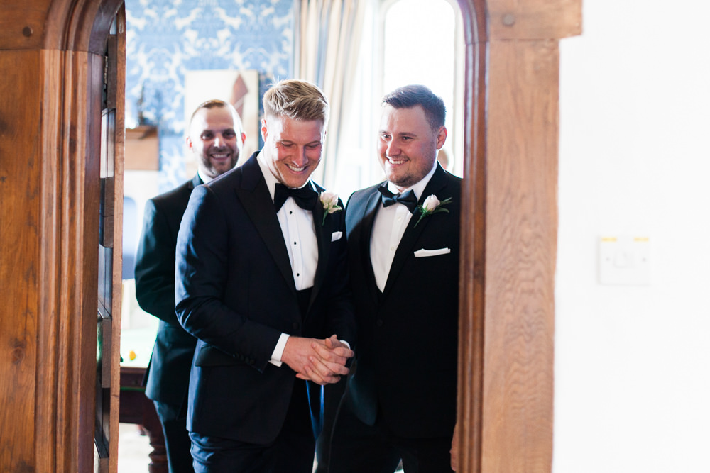 Groomsmen Tuxedo Groom Bib Waistcoat Pocket Square Hengrave Hall Wedding Gemma Giorgio Photography