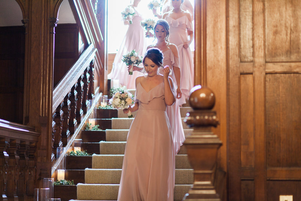 Pink Overlay Dress Bridesmaids Hengrave Hall Wedding Gemma Giorgio Photography