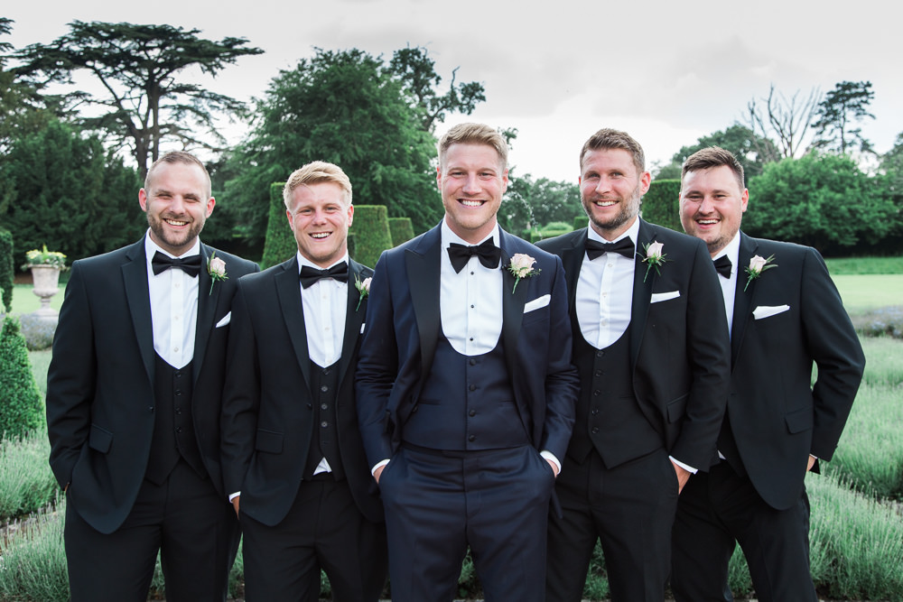 Groomsmen Tuxedo Groom Bib Waistcoat Pocket Square Hengrave Hall Wedding Gemma Giorgio Photography