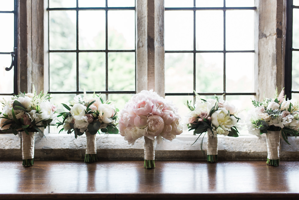Bride Bridal Pink Blush Peony Tight Posy Bouquet Hengrave Hall Wedding Gemma Giorgio Photography