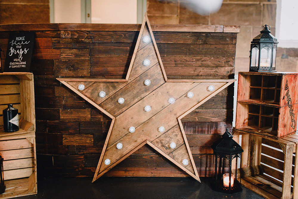 Wooden Star Light Industrial Winter Wedding Reality Photography