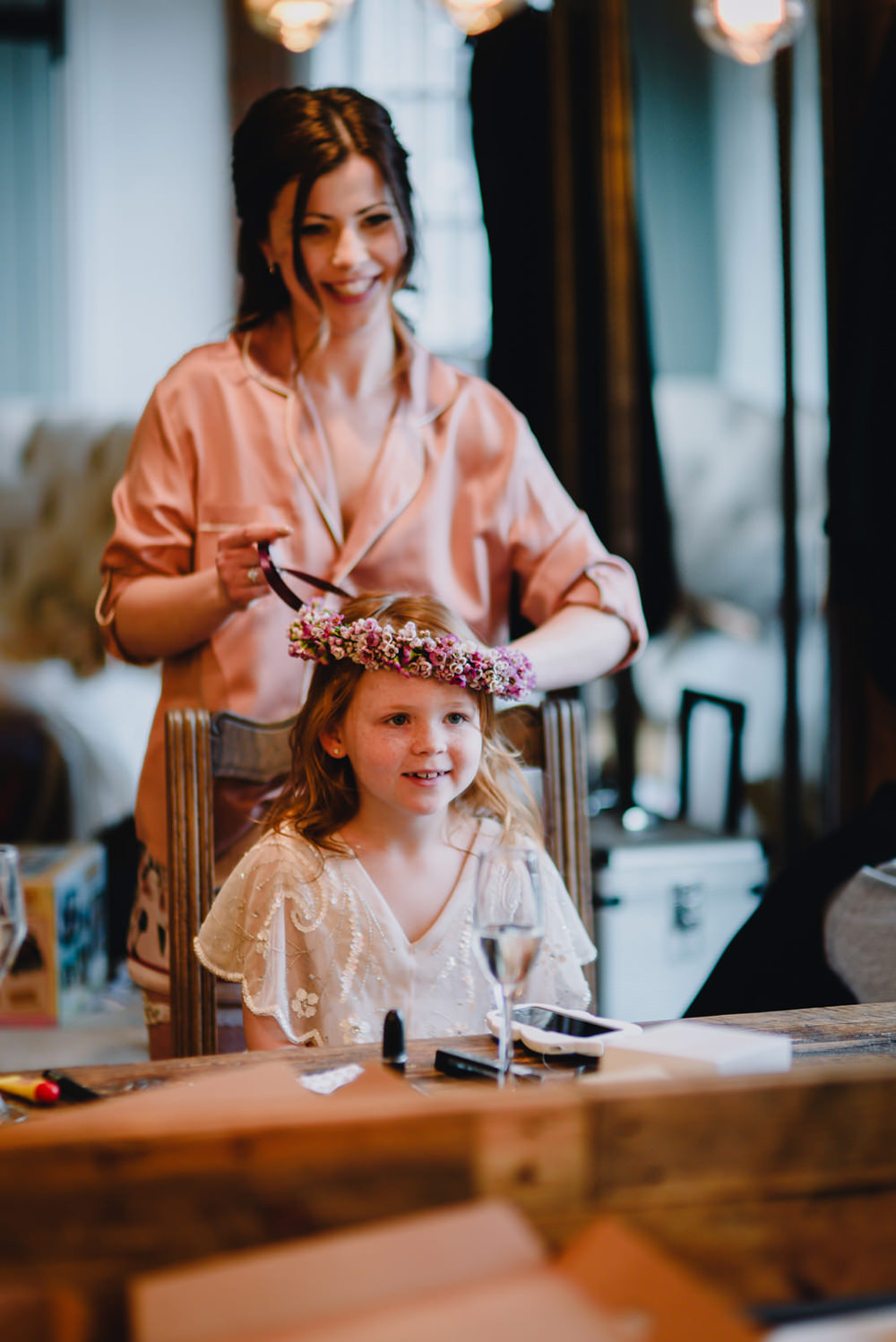 Flower Crown Bridesmaid Flower Girl Industrial Winter Wedding Reality Photography
