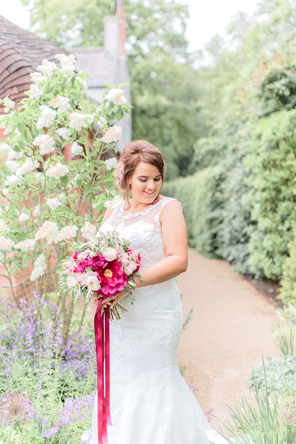 Lace Dress Gown Bride Bridal Sweetheart Train Belt Marsala Gold Wedding Carn Patrick Photography
