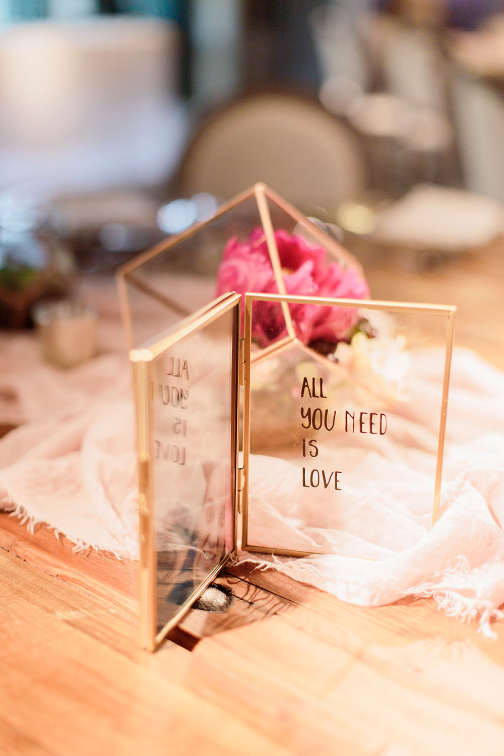 Glass Perspex Acrylic Sign Frame Marsala Gold Wedding Carn Patrick Photography