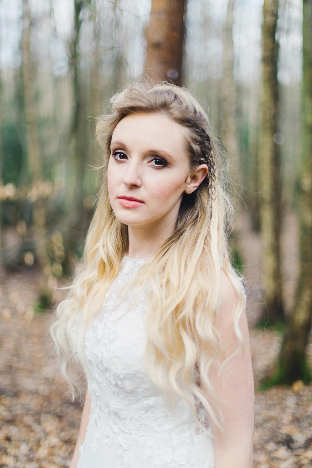 Make Up Natural Bride Bridal Hair Loose Long Waves Plaits Braids Nordic Woodland Elopement Wedding Ideas Nina Wernicke Photography