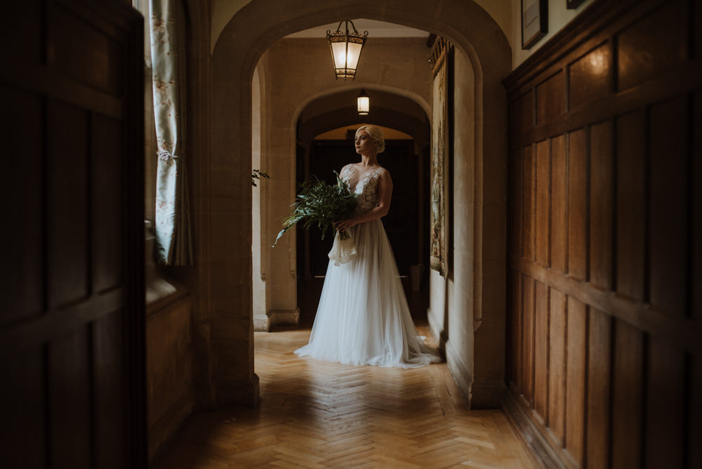 Bride Bridal Illusion Dress Gown Lace A Line Greenery Foliage Bouquet Organic Foliage Wedding Ideas Rubie Love Photography