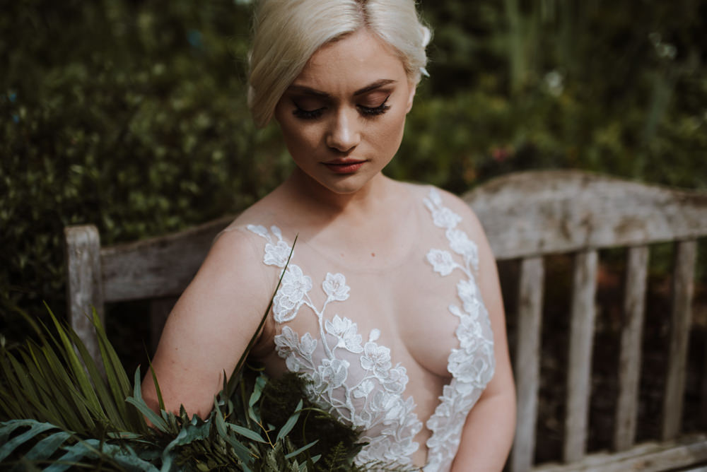 Bride Bridal Illusion Dress Gown Lace A Line Greenery Foliage Bouquet Organic Foliage Wedding Ideas Rubie Love Photography