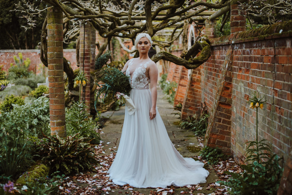 Bride Bridal Illusion Dress Gown Lace A Line Greenery Foliage Bouquet Organic Foliage Wedding Ideas Rubie Love Photography