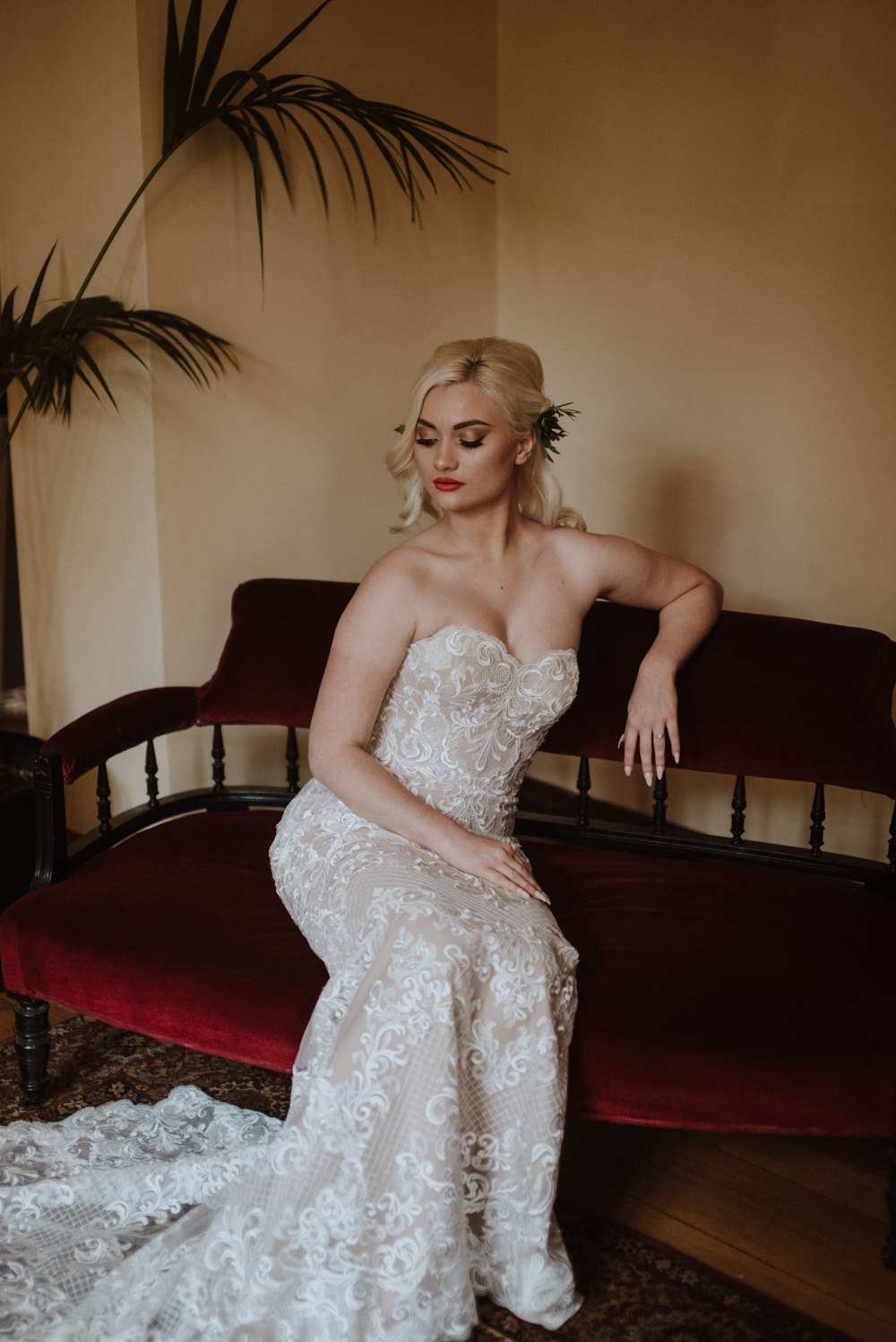 Bride Bridal Sweetheart Neckline Dress Gown Lace Organic Foliage Wedding Ideas Rubie Love Photography