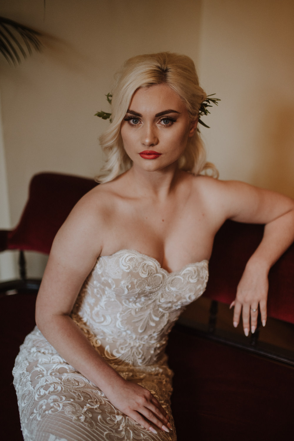 Bride Bridal Sweetheart Neckline Dress Gown Lace Organic Foliage Wedding Ideas Rubie Love Photography