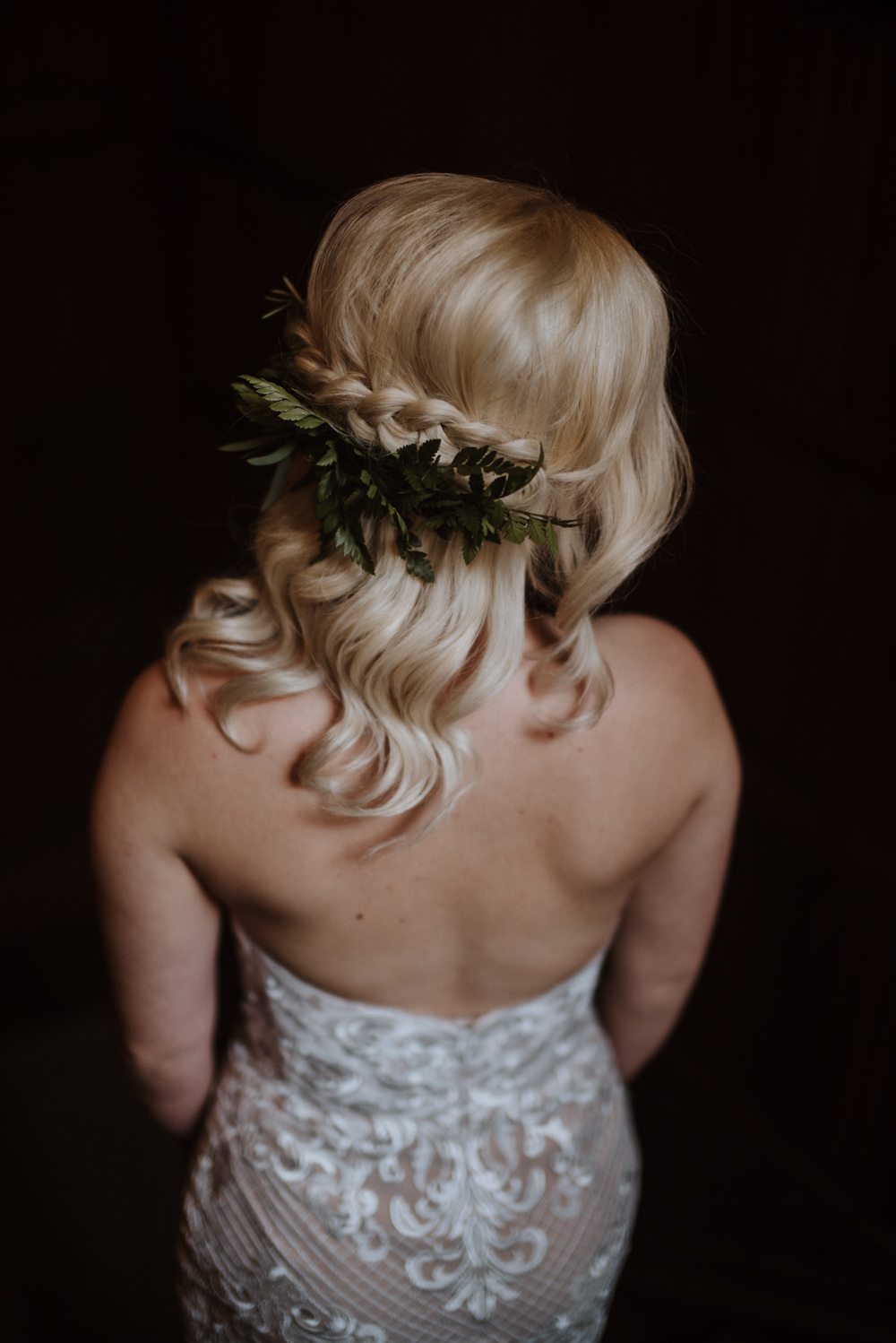 Bride Bridal Up Do Plait Greenery Hairstyle Organic Foliage Wedding Ideas Rubie Love Photography