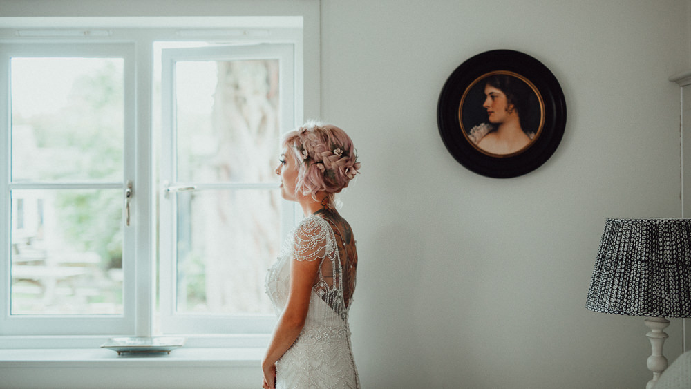 Maggie Sottero Dress Gown Bride Bridal Beaded Sleeves Cap Back Sheer Oxleaze Barn Wedding Emily and Steve Photography