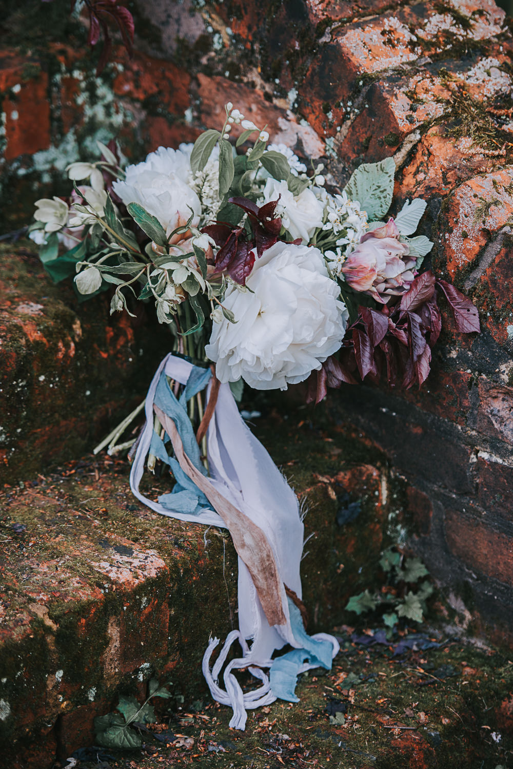 Bride Bridal Bouquet Rose Greenery Leaves Red Gypsophila Floral Flowers River Romance Wedding Ideas Mindy Coe Photography