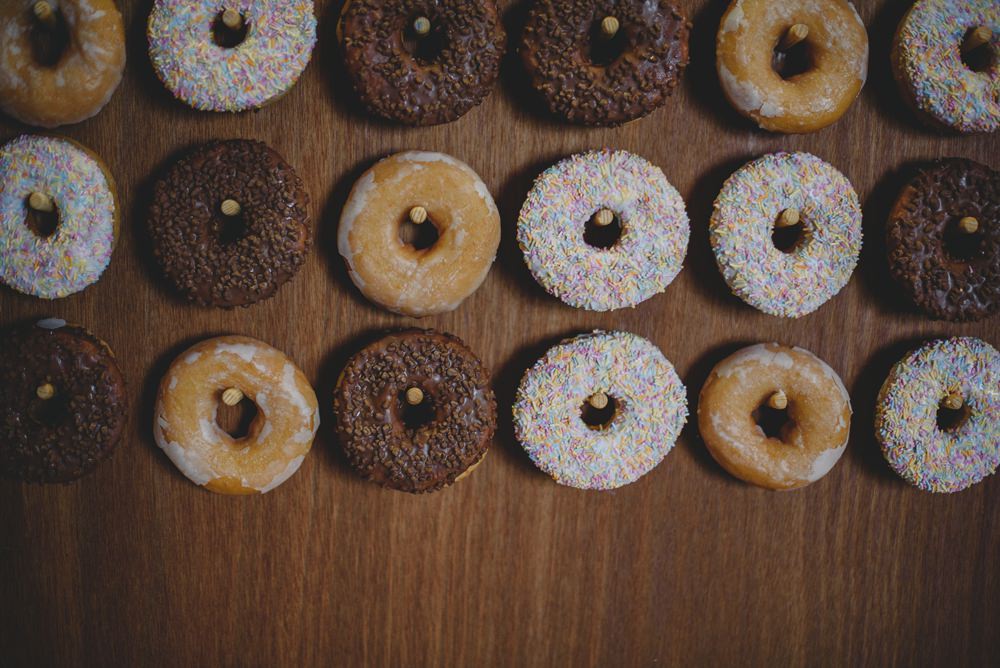 Donut Wall Rustic Barn Wedding Georgia Rachael Photography
