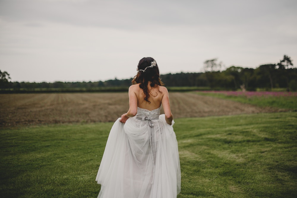 Bride Bridal Strapless Lace Blue Grey Dress Gown Rustic Barn Wedding Georgia Rachael Photography