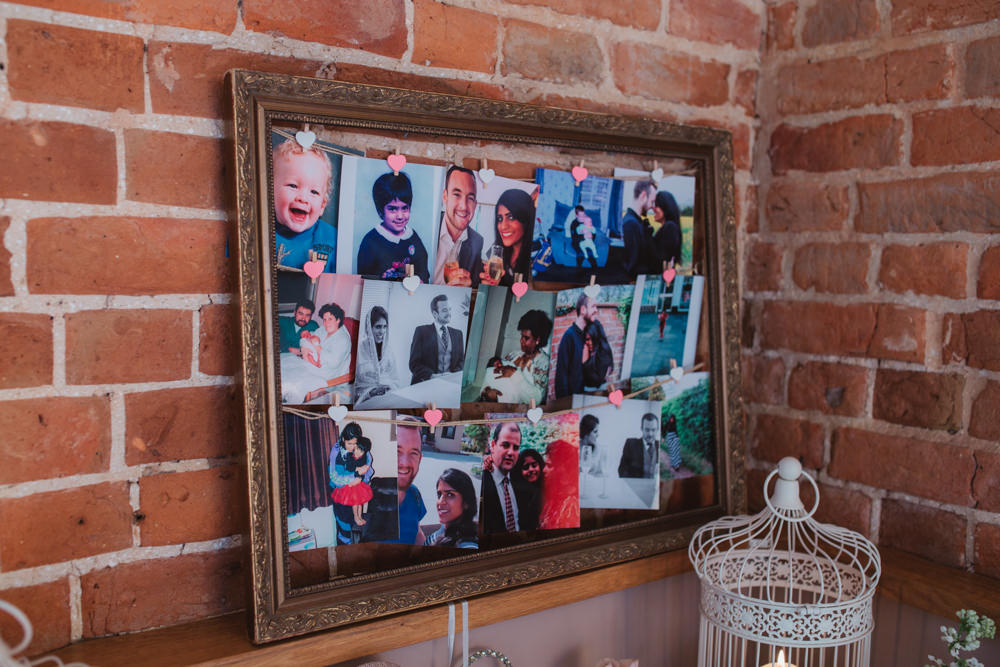 Photo Board Heart Peg Twine Gold Frame Decor Southwood Hall Wedding Emily Tyler Photography