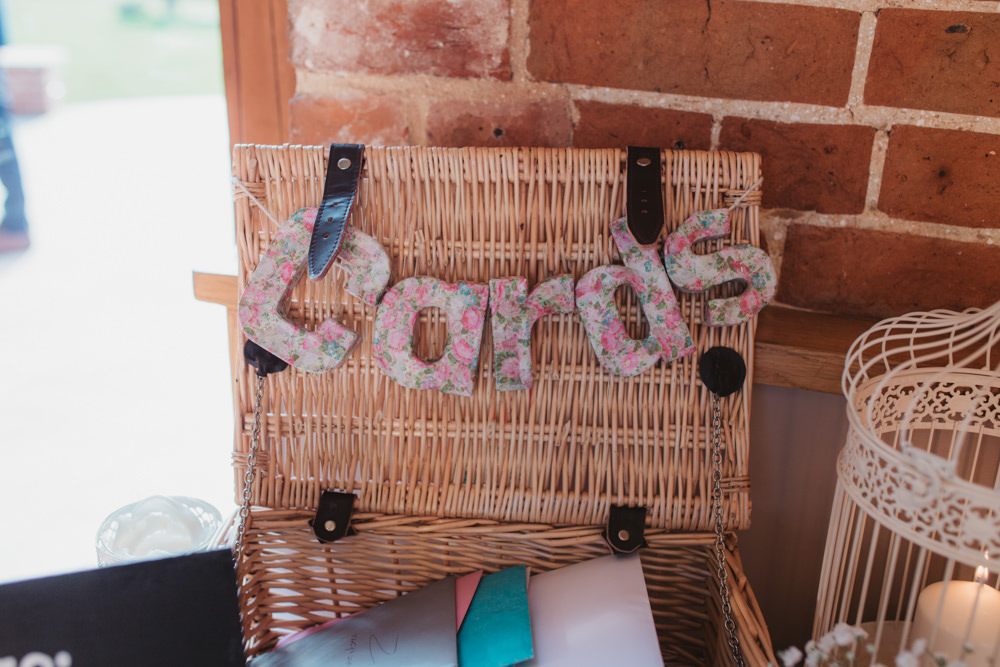 Cards Hamper Floral Decoupage Letters Bird Cage Southwood Hall Wedding Emily Tyler Photography