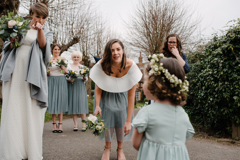 Outdoor Farm Field Marquee Bride Modern Short Pixie Cut White Green Yellow Bouquet Flower Girl | Rustic and Relaxed Spring Tipi Wedding Inbetween Days Photography
