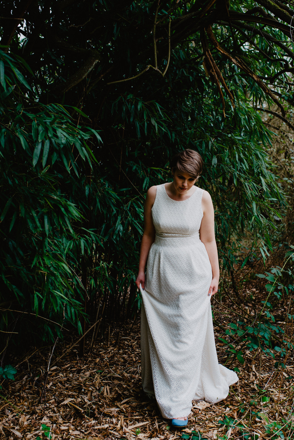 Outdoor Farm Field Marquee Groom Bride Lace Modern Jesus Peiro Two Piece Dress | Rustic and Relaxed Spring Tipi Wedding Inbetween Days Photography