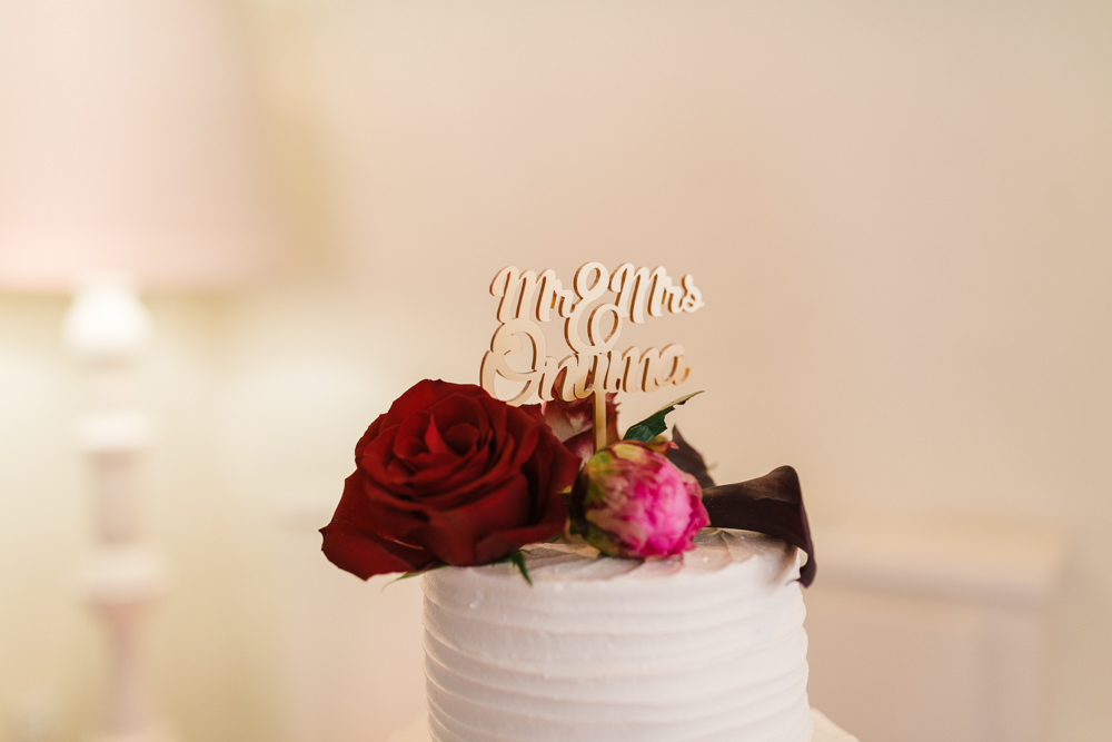 Cake Topper Mr & Mrs Red Pink Rose Stoke Place Wedding Hannah McClune Photography