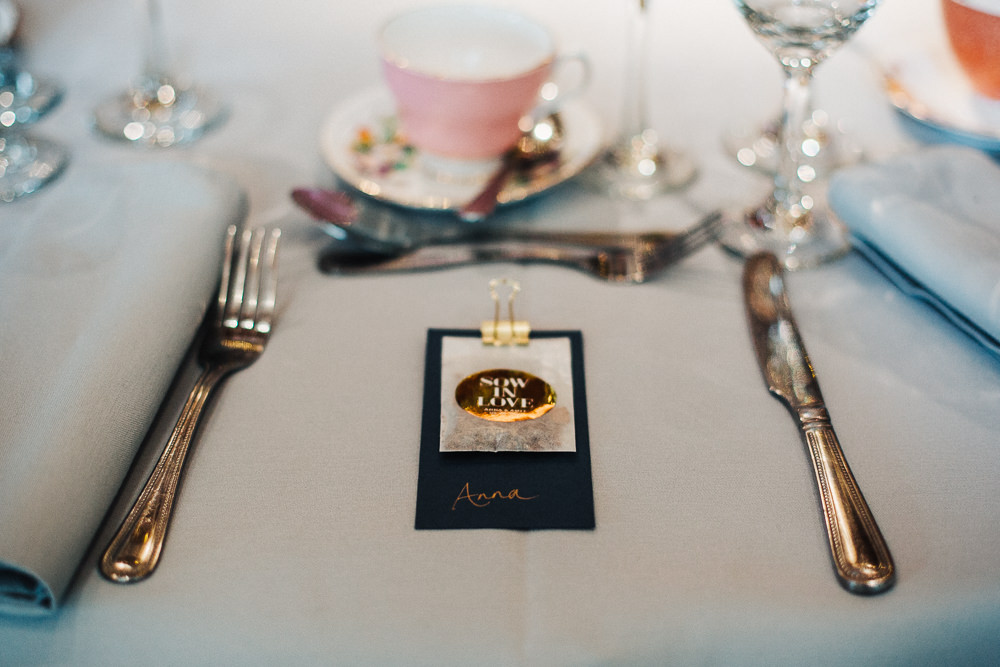 Styal Lodge Multicultural English Orange Pink Vintage Tea China Seed Packet Favours | Modern and Colorful Indian Wedding Emilie May Photography