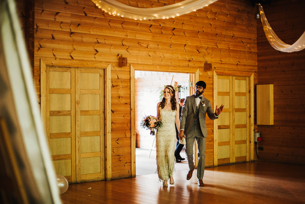 Styal Lodge Multicultural English Bride Groom Entrance Dinner | Modern and Colorful Indian Wedding Emilie May Photography