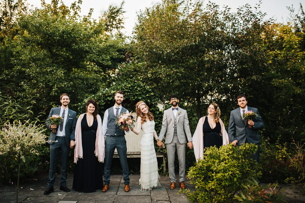 Styal Lodge Multicultural English Bride Groom Bridesmaids Groomsmen Bouquets | Modern and Colorful Indian Wedding Emilie May Photography