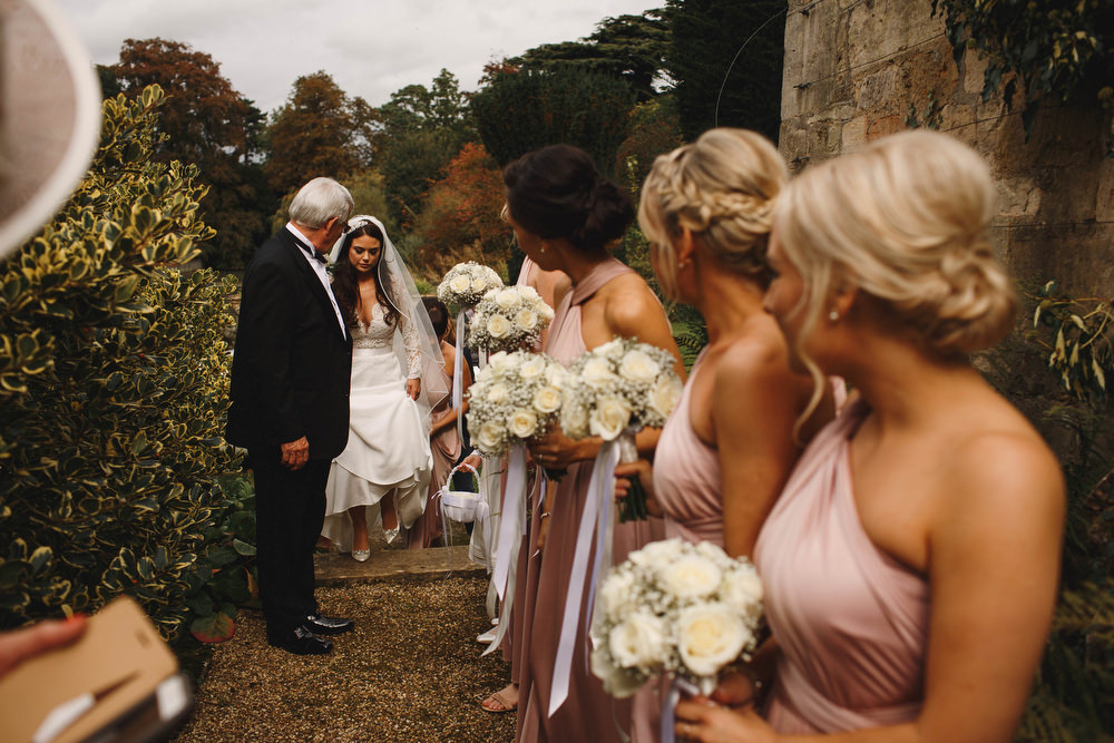 Cotswolds Royal Castle Summer Autumn Traditional Classic Elegant Black Tie White Rose Bride Father White Bouquet | Sudeley Castle Wedding ARJ Photography