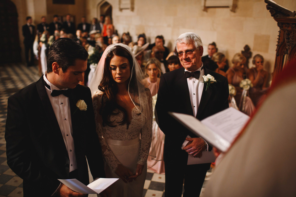 Cotswolds Royal Castle Summer Autumn Traditional Classic Elegant Father Bride Groom Ceremony Long Sleeve Lace White Bouquet | Sudeley Castle Wedding ARJ Photography