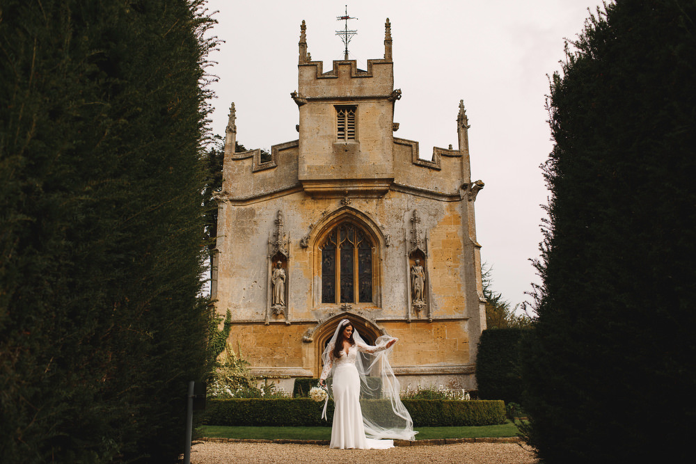 Cotswolds Royal Castle Summer Autumn Traditional Classic Elegant Bride Long Sleeve Suzanne Neville Veil | Sudeley Castle Wedding ARJ Photography