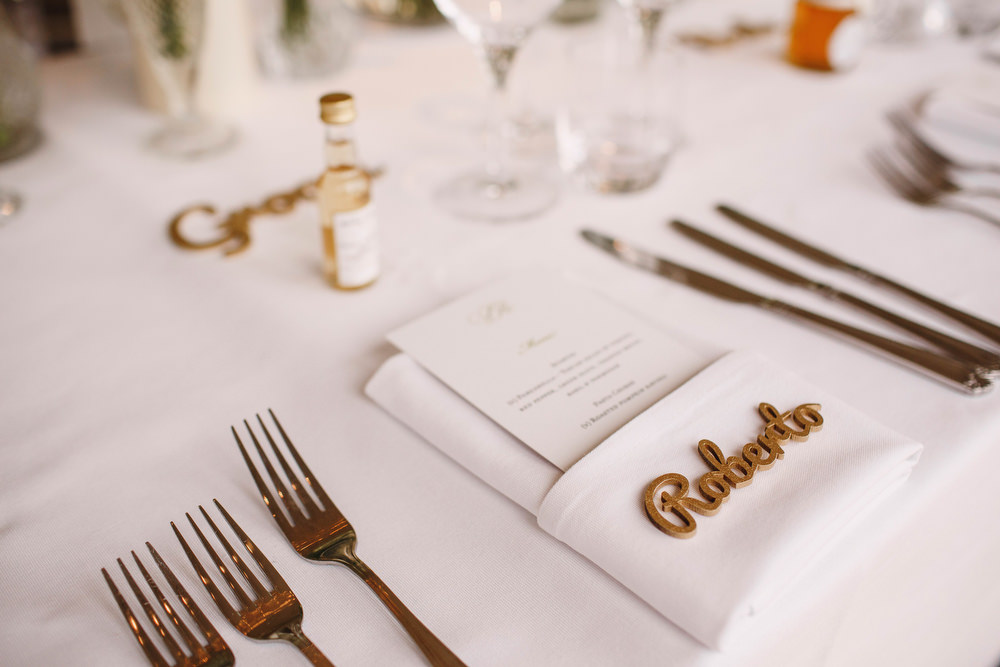 Cotswolds Royal Castle Summer Autumn Traditional Classic Elegant Simple White Decor Laser Cut Place Card | Sudeley Castle Wedding ARJ Photography